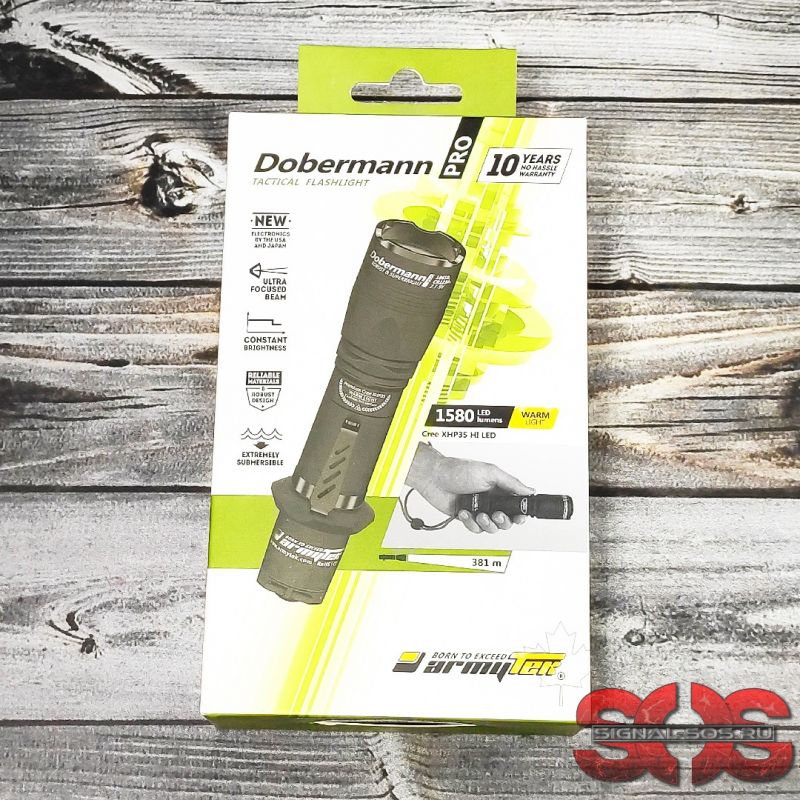 Фонарь Armytek DOBERMANN PRO XHP35 HI Теплый свет